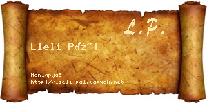 Lieli Pál névjegykártya